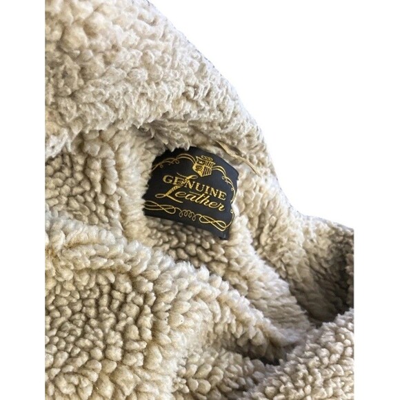 Genuine Leather Suede Brown Jacket Sherpa Lined Ranch Coat - Picture 8 of 12